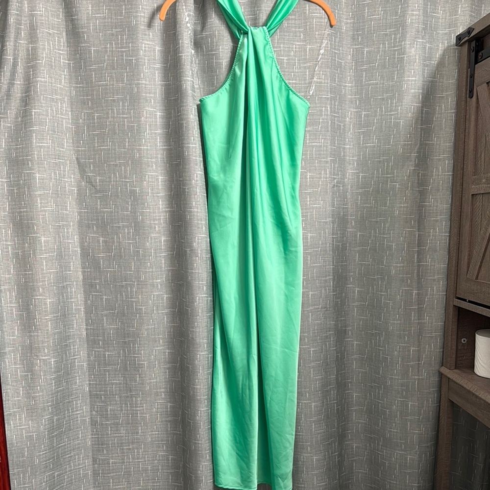 A New Day Mint Green Halter Wedding Dress